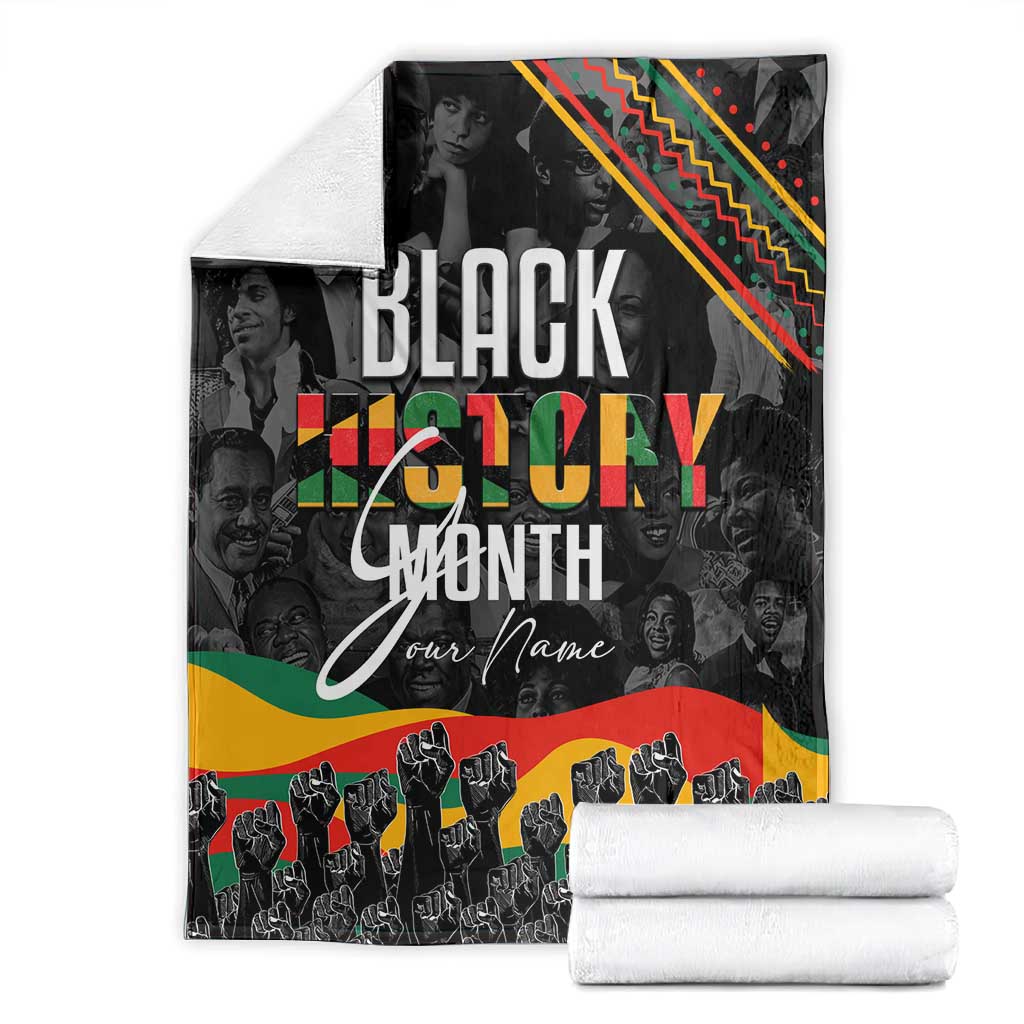 Personalized Black History Month Blanket with African American Heroes DT02