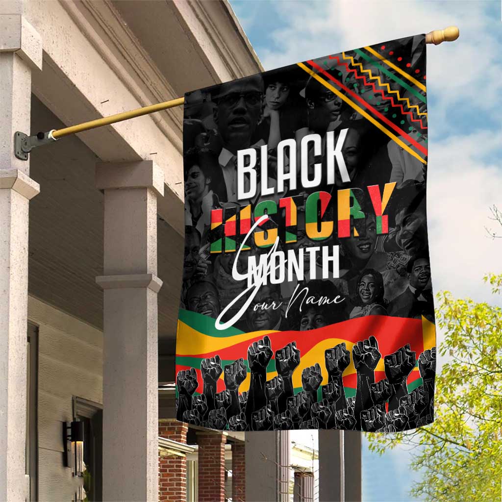 Personalized Black History Month Garden Flag with African American Heroes DT02