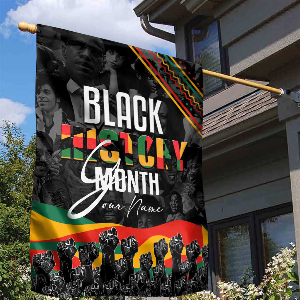 Personalized Black History Month Garden Flag with African American Heroes DT02