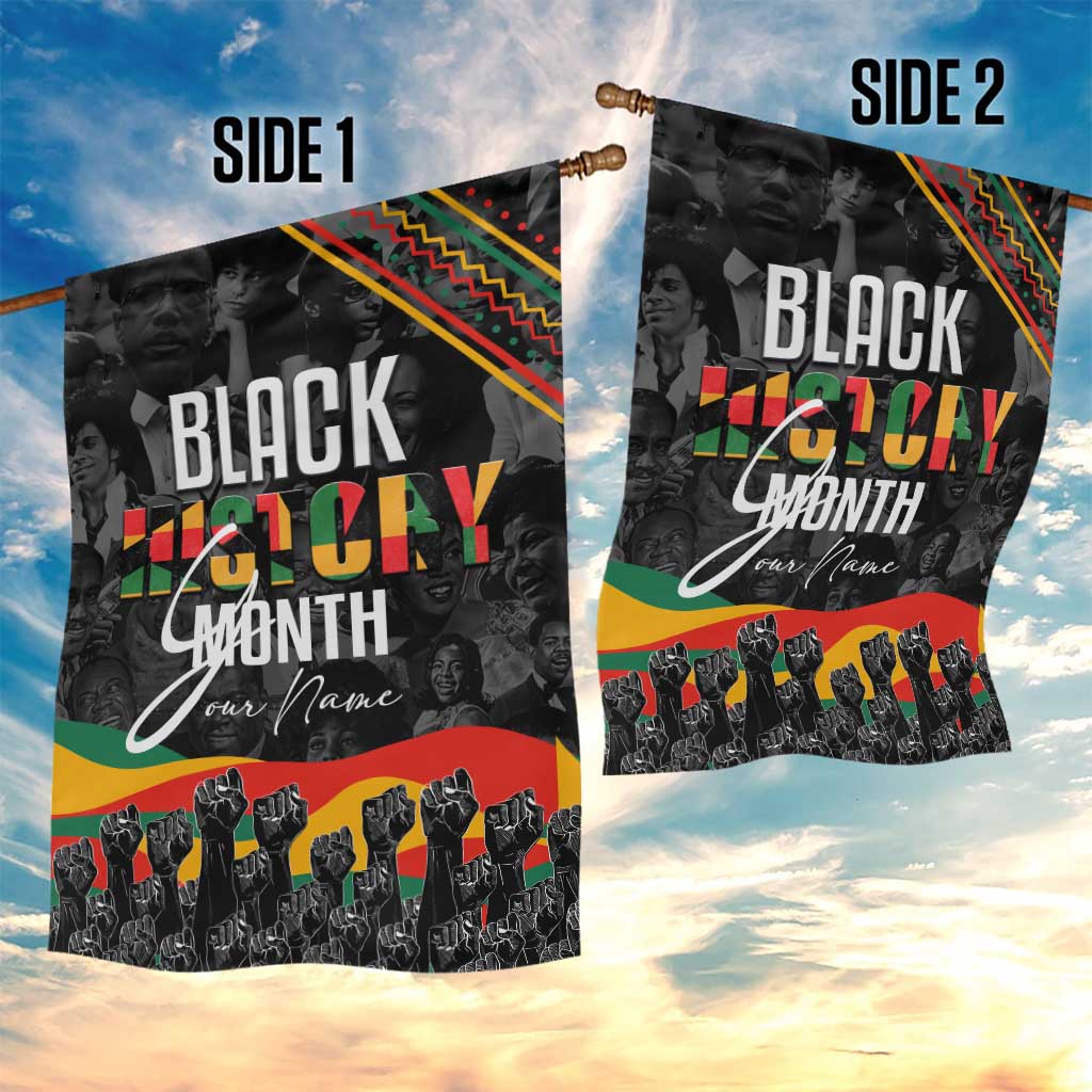 Personalized Black History Month Garden Flag with African American Heroes DT02