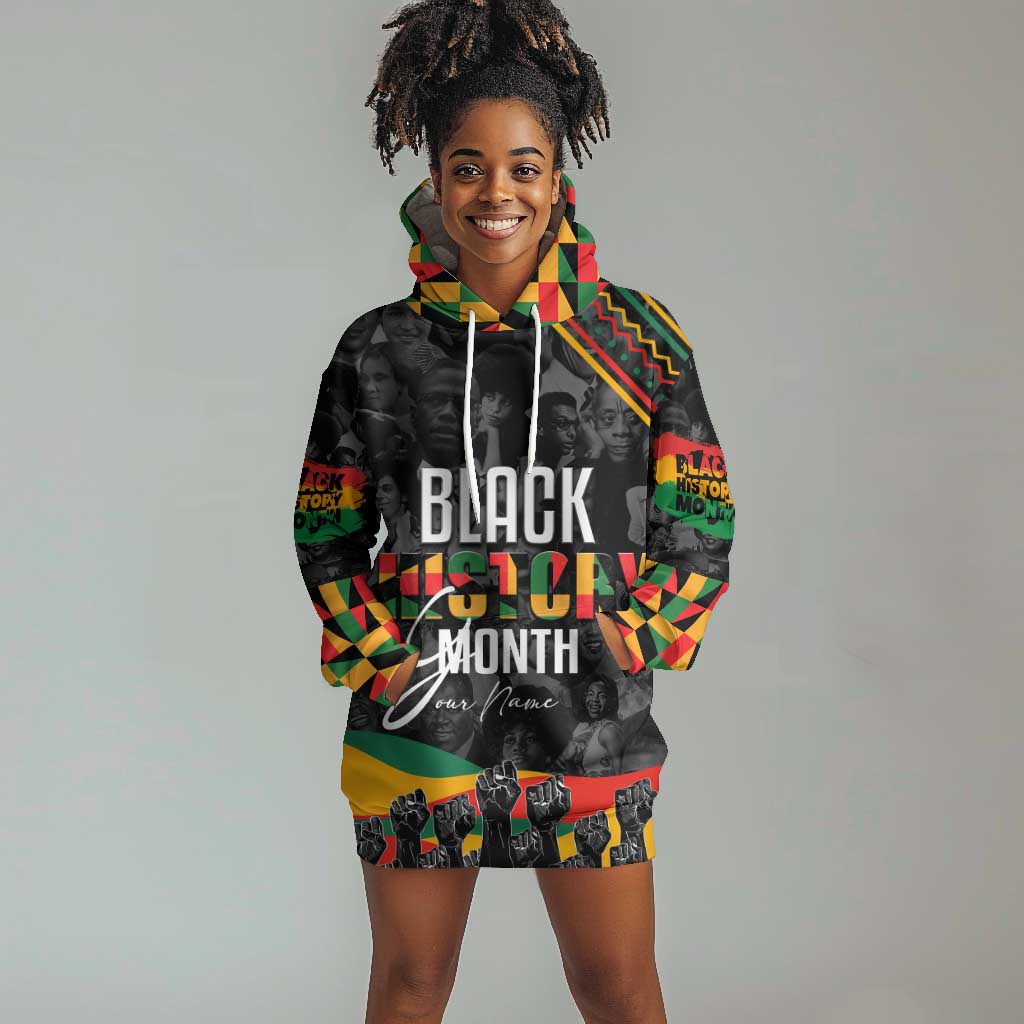 Personalized Black History Month Hoodie Dress with African American Heroes DT02