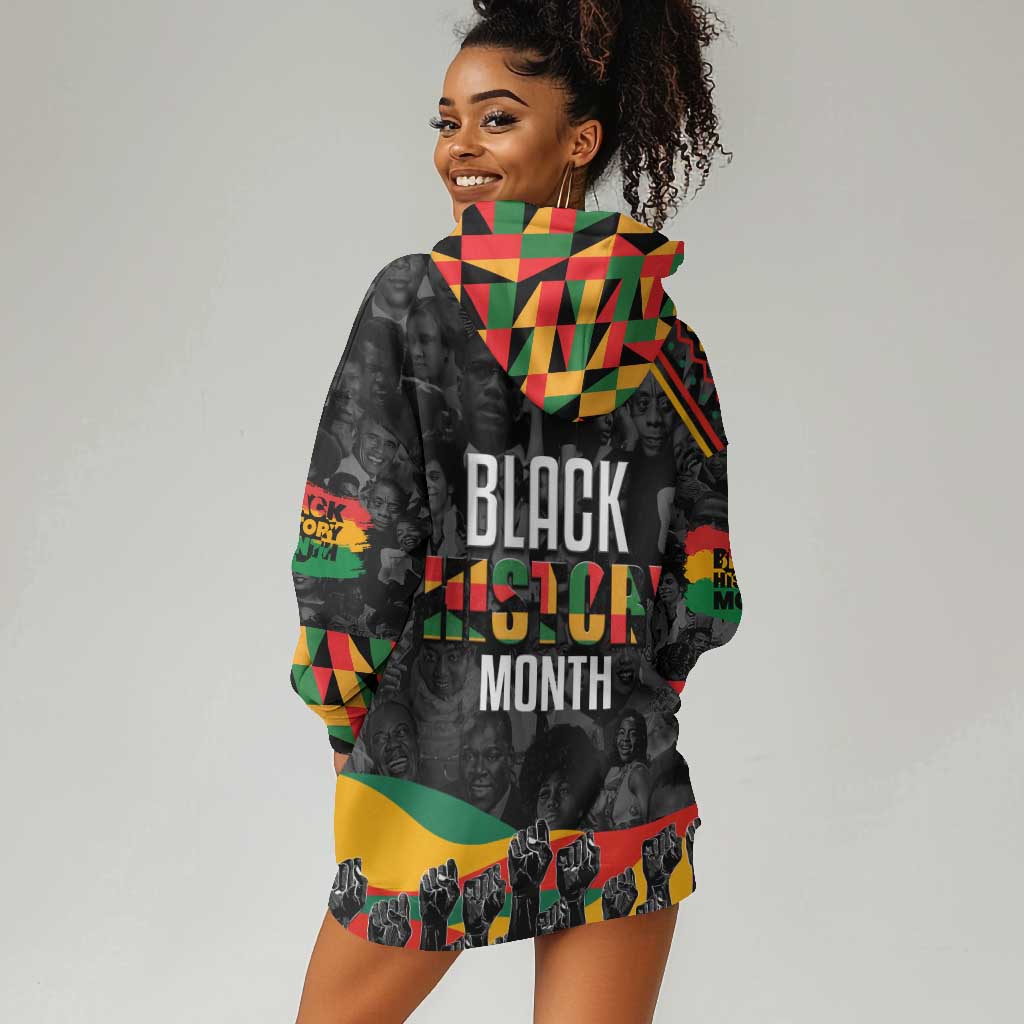 Personalized Black History Month Hoodie Dress with African American Heroes DT02