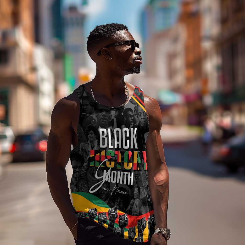 Personalized Black History Month Men Tank Top with African American Heroes DT02