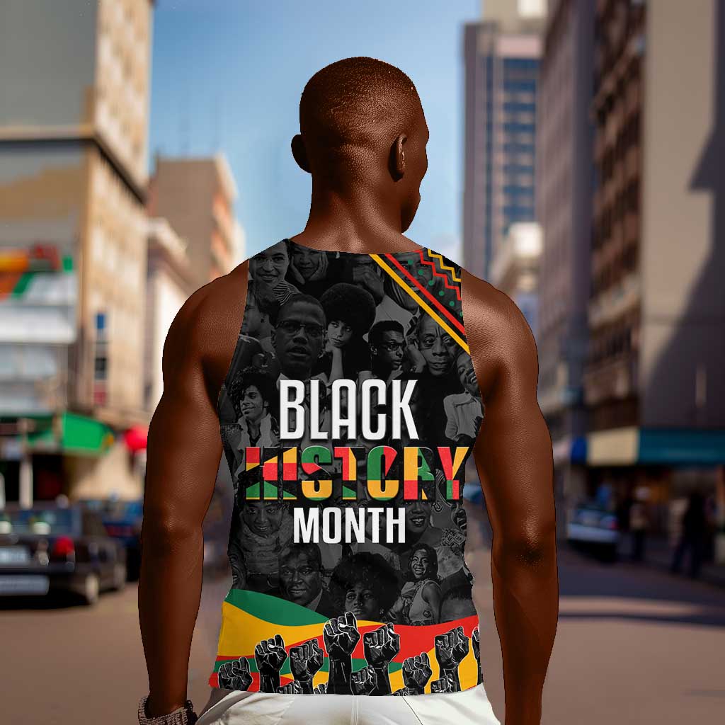 Personalized Black History Month Men Tank Top with African American Heroes DT02
