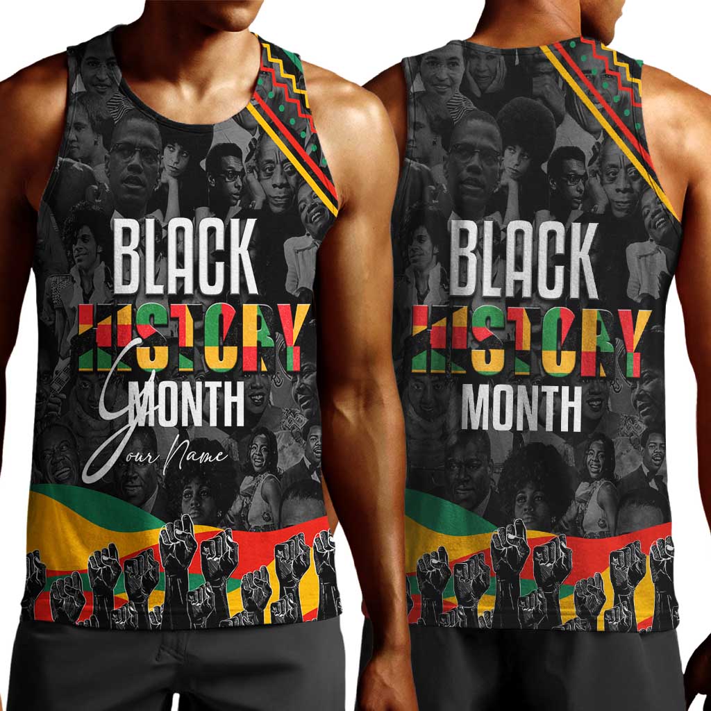 Personalized Black History Month Men Tank Top with African American Heroes DT02
