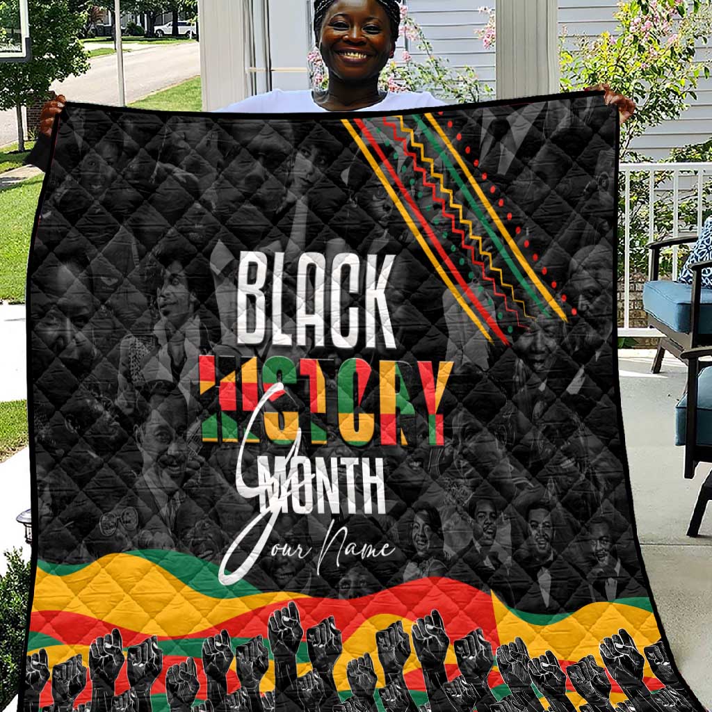 Personalized Black History Month Quilt with African American Heroes DT02