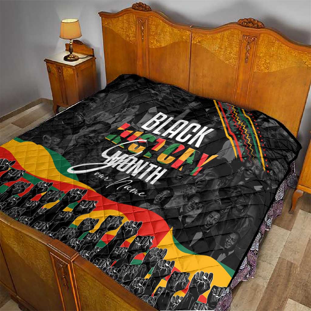 Personalized Black History Month Quilt with African American Heroes DT02