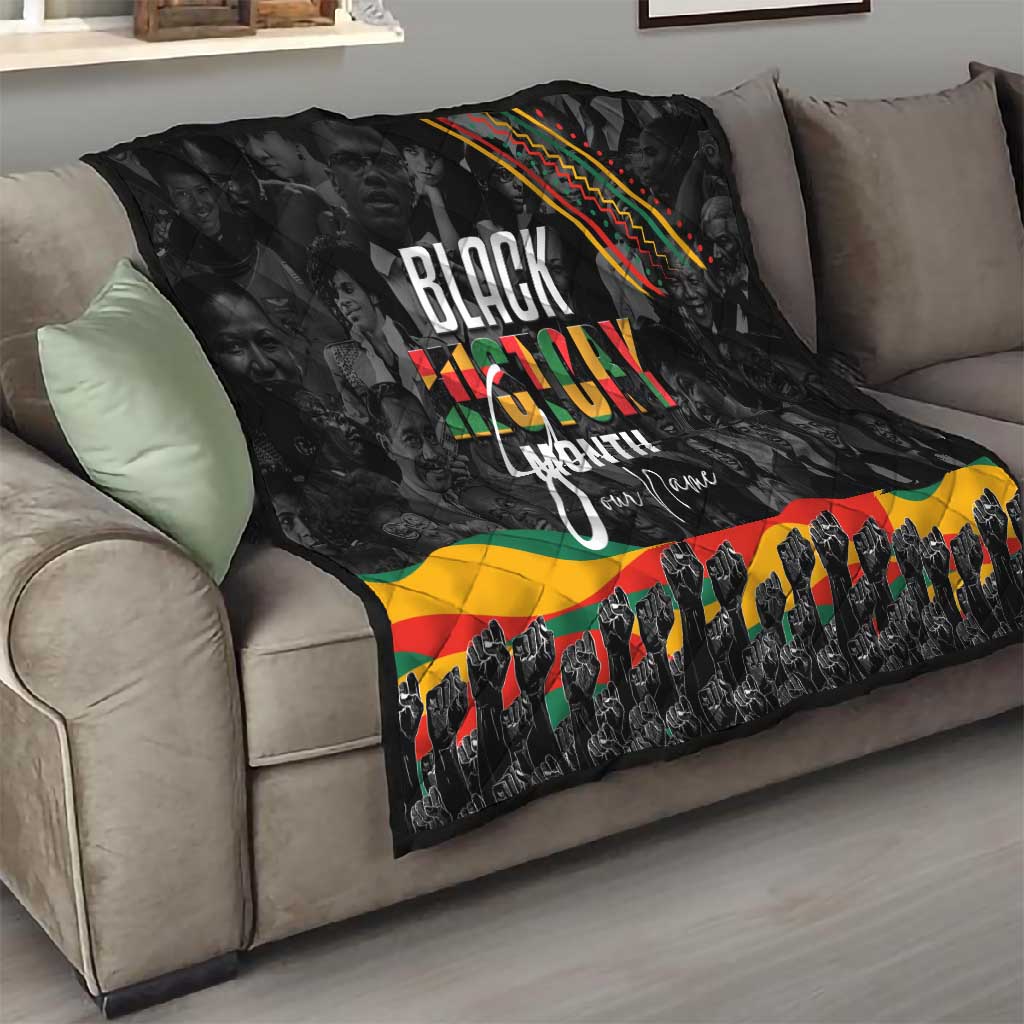 Personalized Black History Month Quilt with African American Heroes DT02