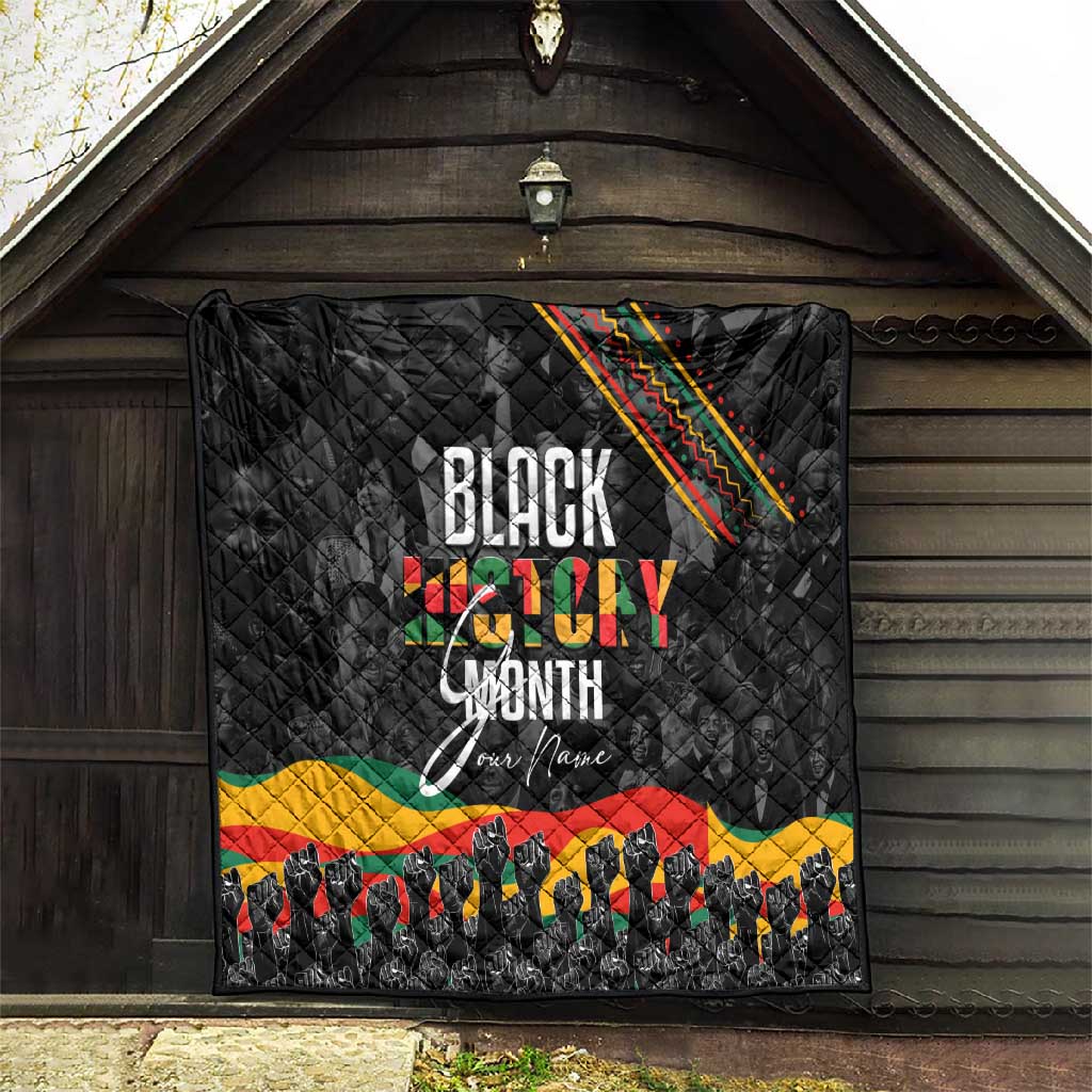 Personalized Black History Month Quilt with African American Heroes DT02