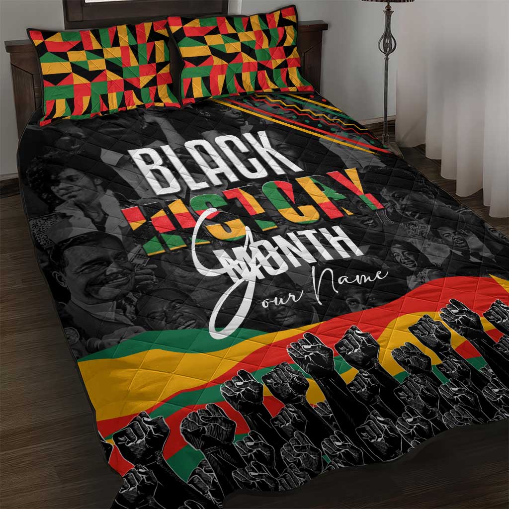 Personalized Black History Month Quilt Bed Set with African American Heroes DT02