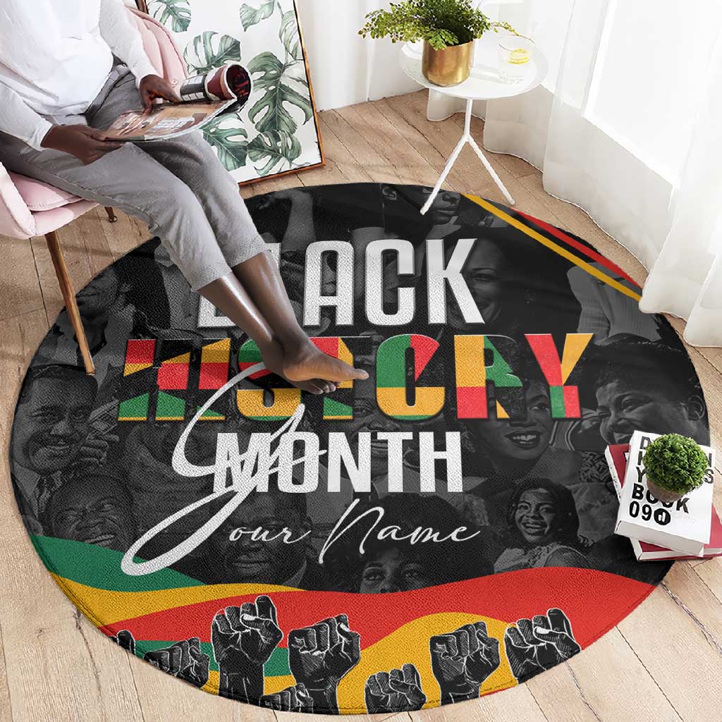 Personalized Black History Month Round Carpet with African American Heroes DT02