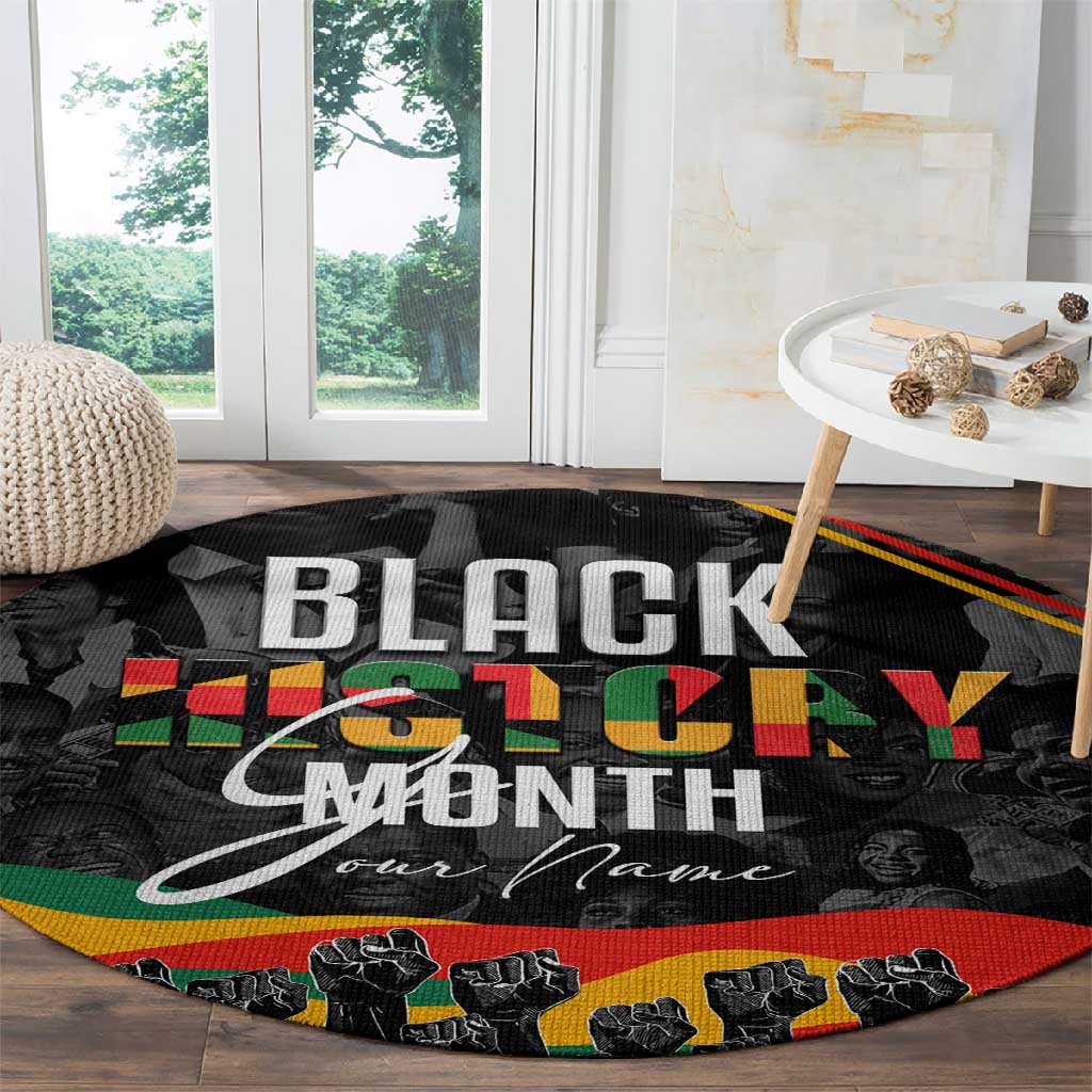 Personalized Black History Month Round Carpet with African American Heroes DT02