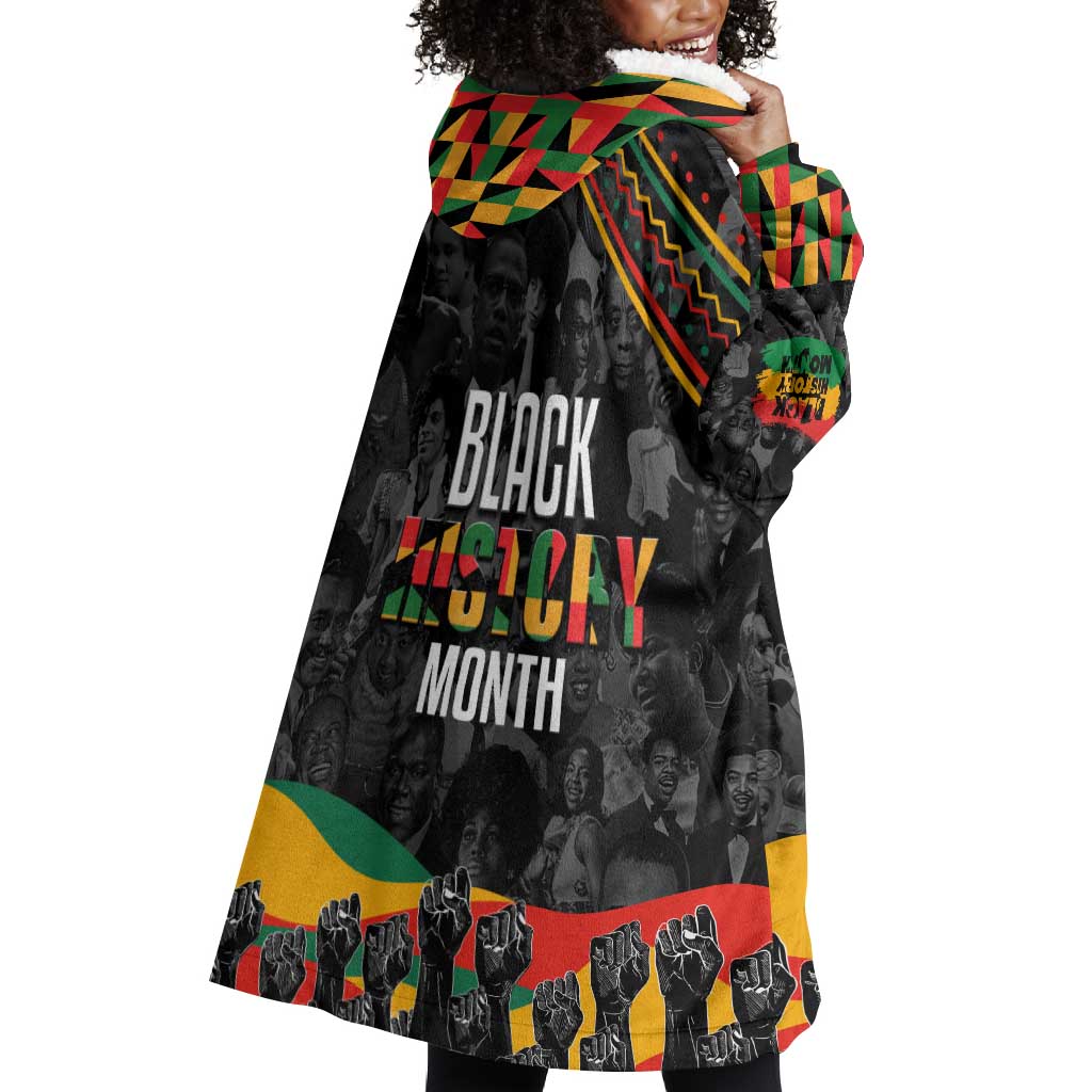 Personalized Black History Month Wearable Blanket Hoodie with African American Heroes DT02