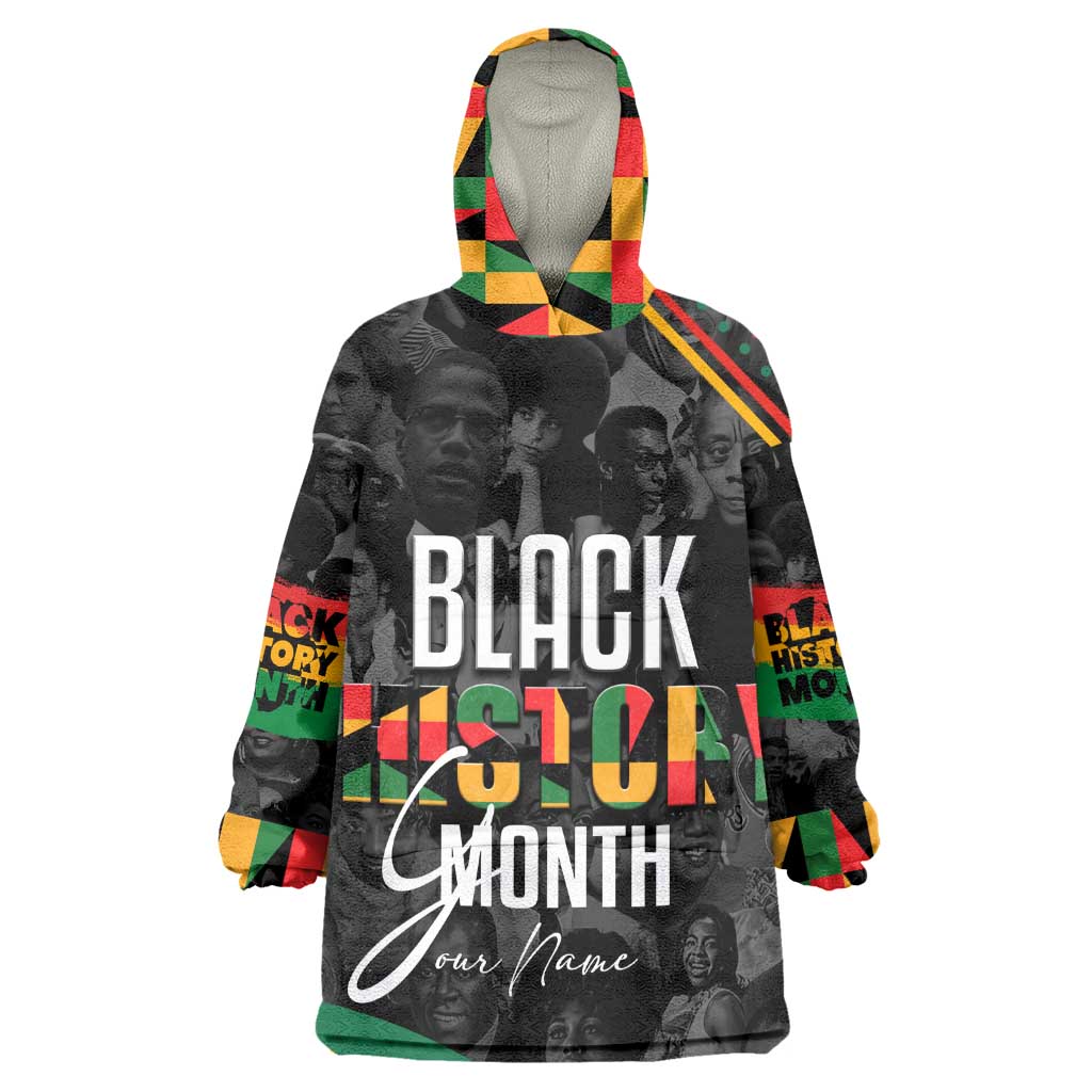 Personalized Black History Month Wearable Blanket Hoodie with African American Heroes DT02