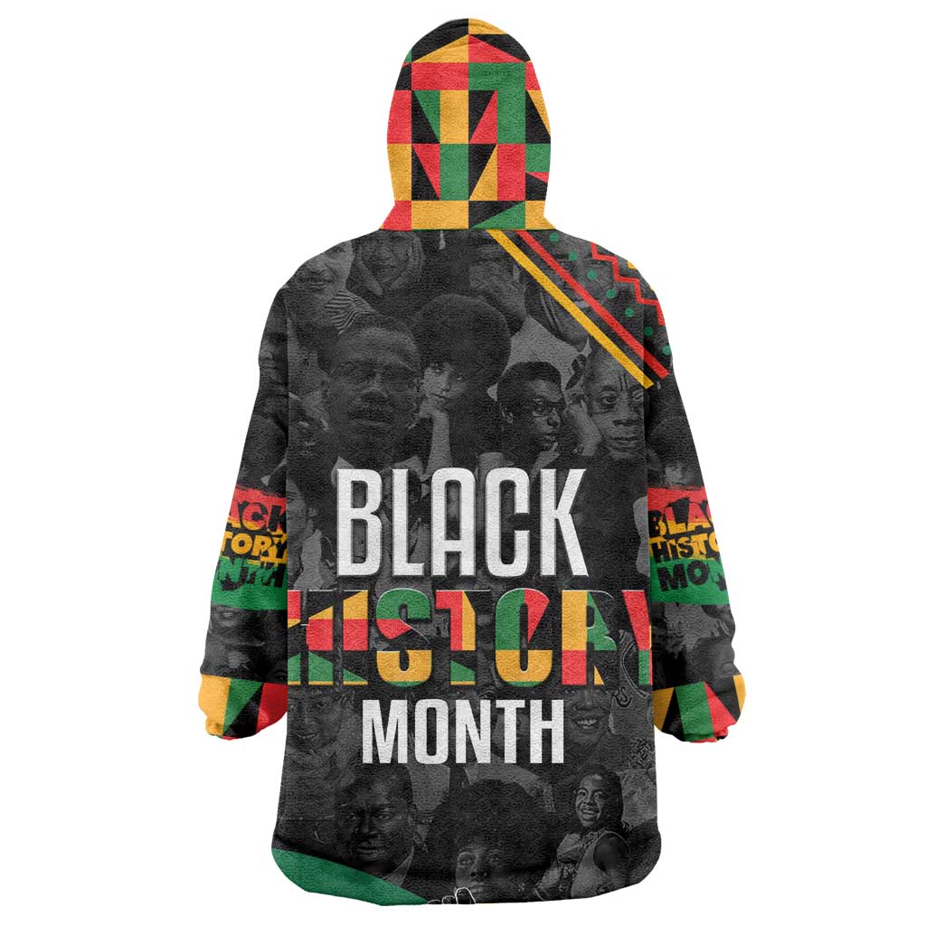 Personalized Black History Month Wearable Blanket Hoodie with African American Heroes DT02