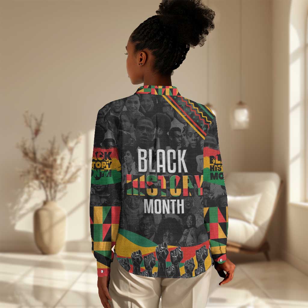 Personalized Black History Month Women Casual Shirt with African American Heroes DT02
