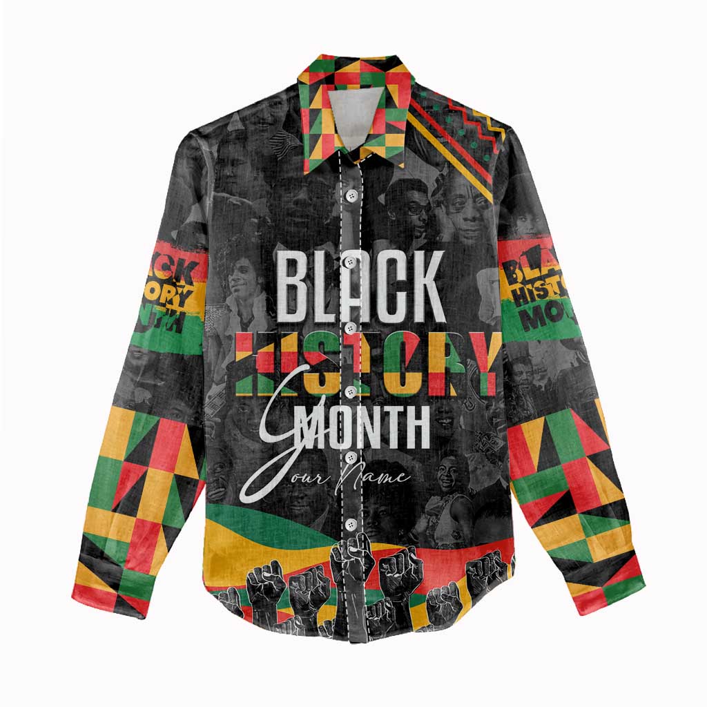 Personalized Black History Month Women Casual Shirt with African American Heroes DT02