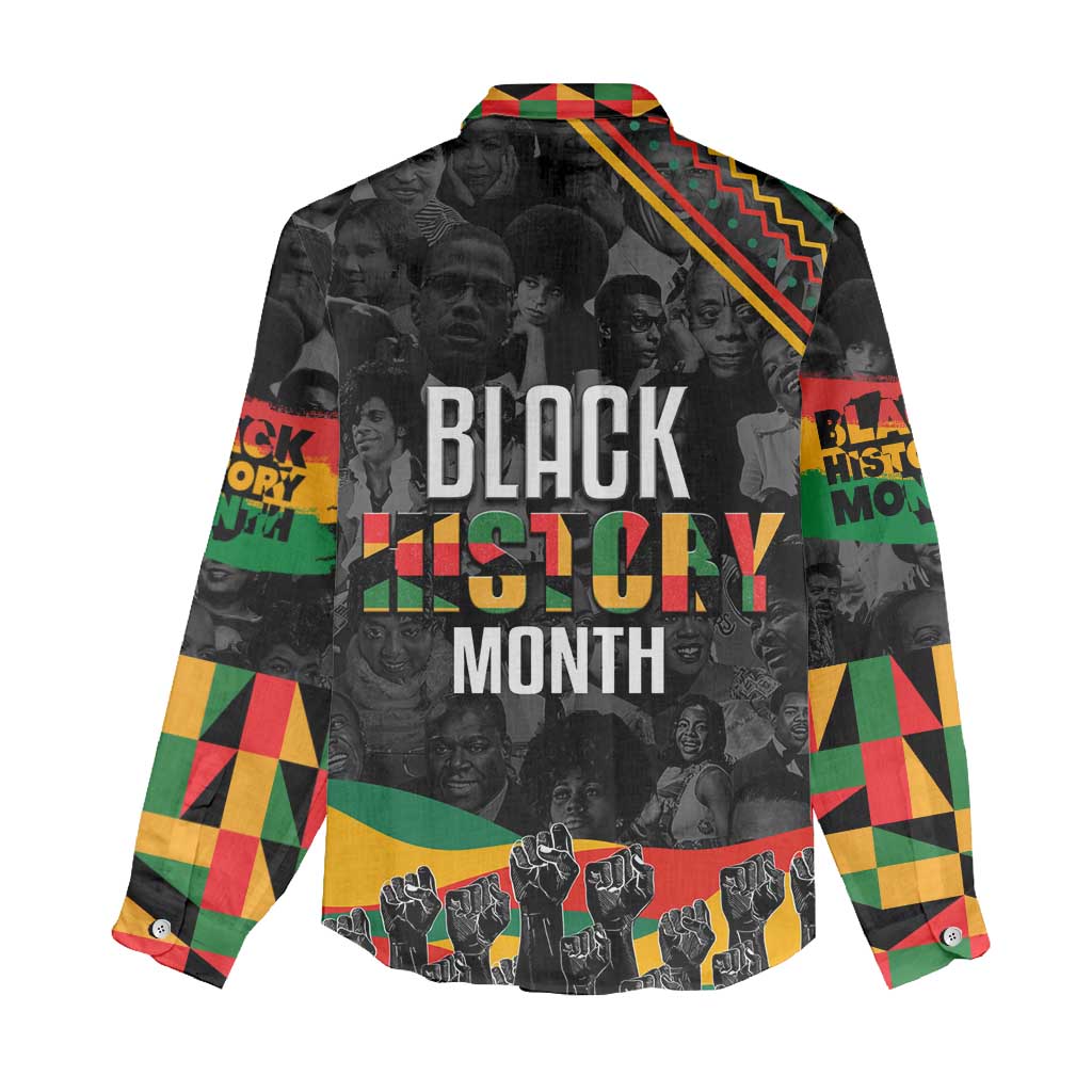 Personalized Black History Month Women Casual Shirt with African American Heroes DT02