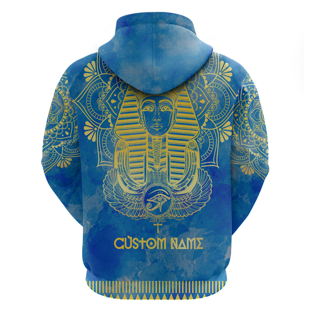 Personalized Mandala Egyptian Pharaoh Hoodie Eye of Horus Blue DT02