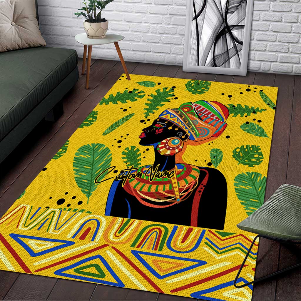 Personalized African Woman Area Rug Tropical Style DT02