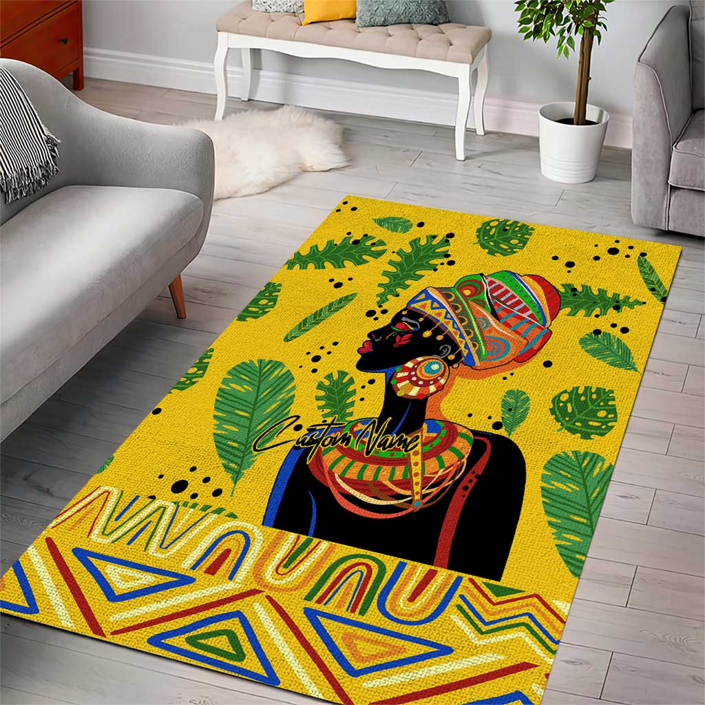 Personalized African Woman Area Rug Tropical Style DT02