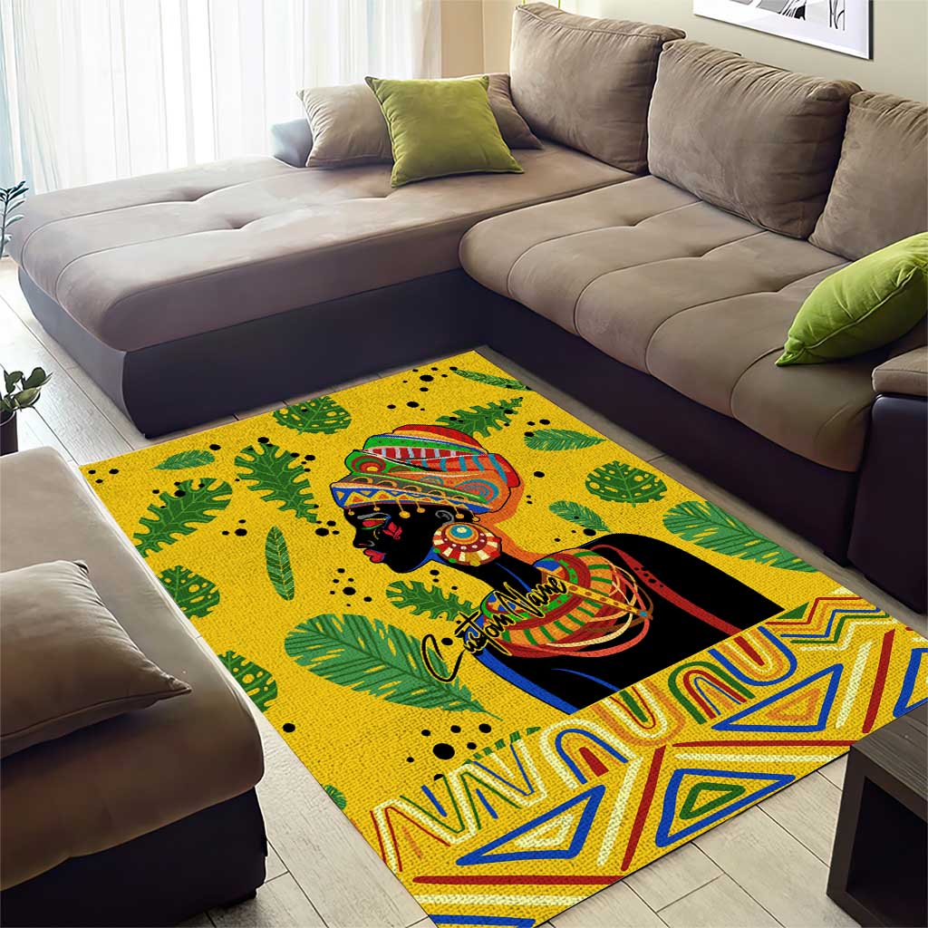 Personalized African Woman Area Rug Tropical Style DT02
