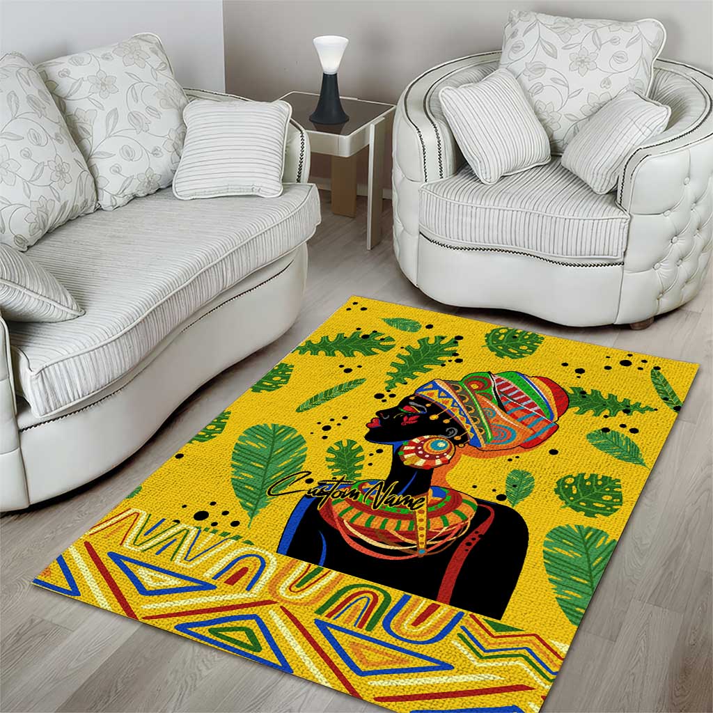 Personalized African Woman Area Rug Tropical Style DT02