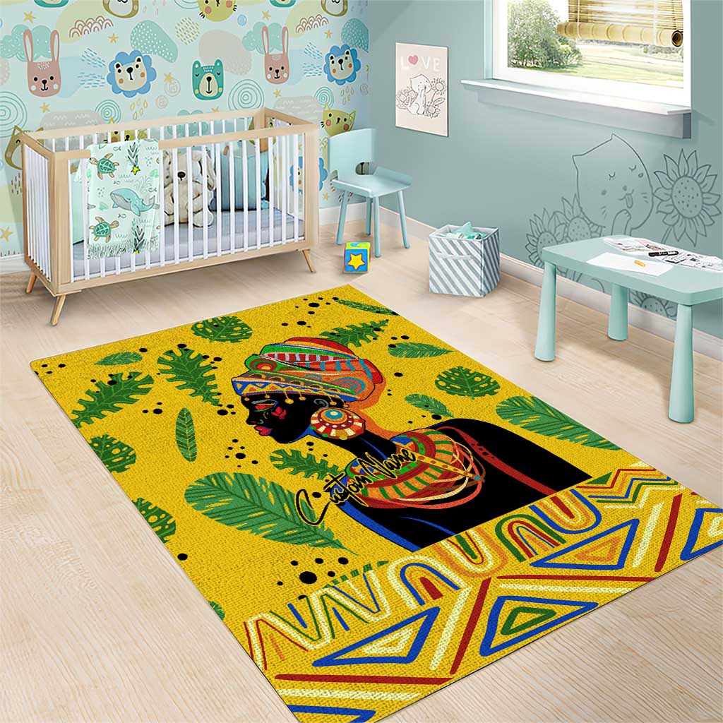 Personalized African Woman Area Rug Tropical Style DT02