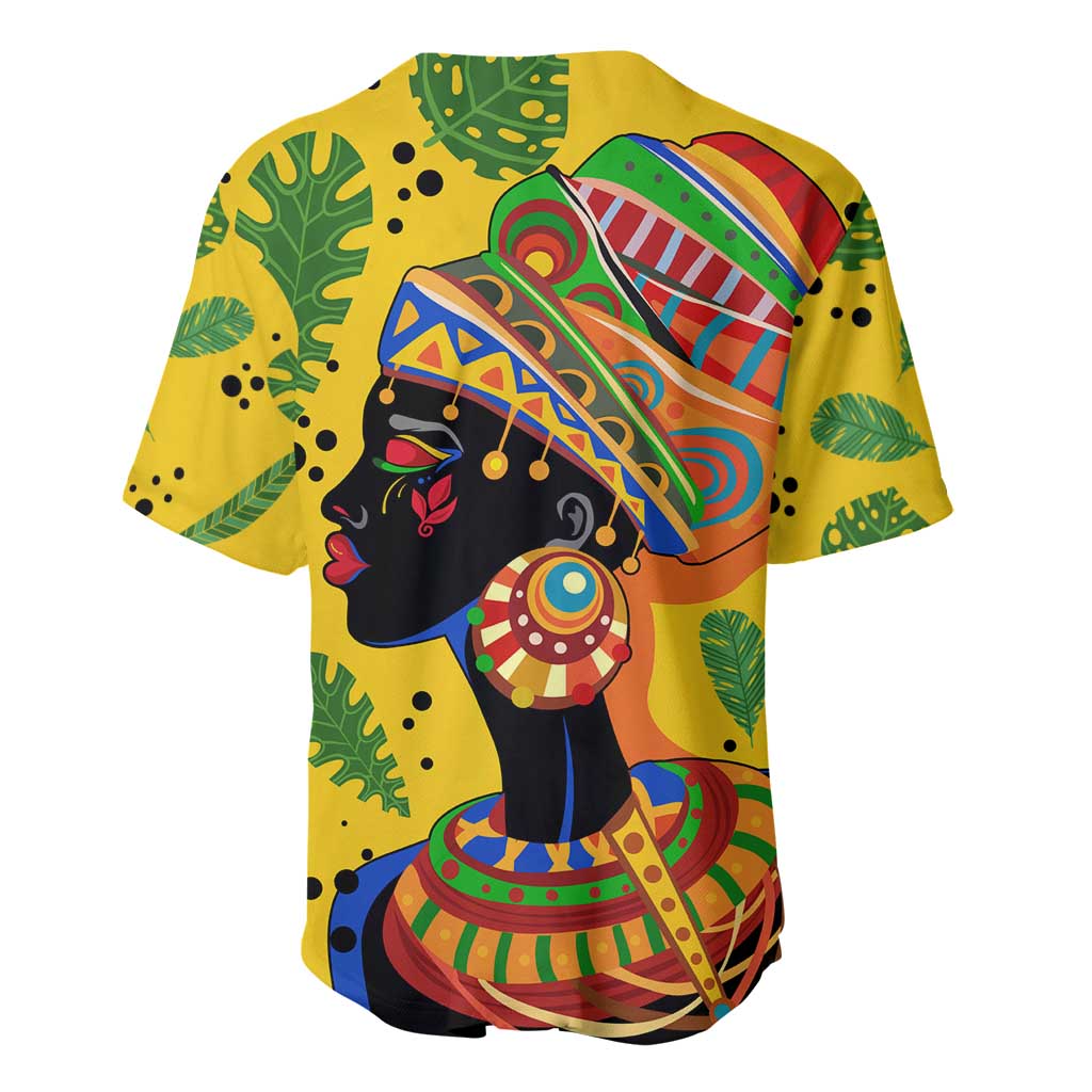 Personalized African Woman Baseball Jersey Tropical Style DT02