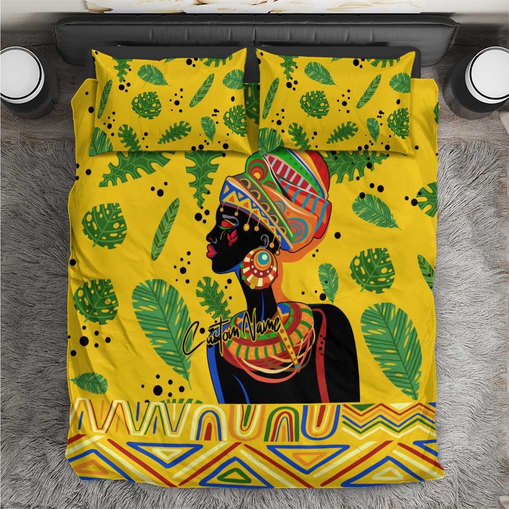 Personalized African Woman Bedding Set Tropical Style DT02