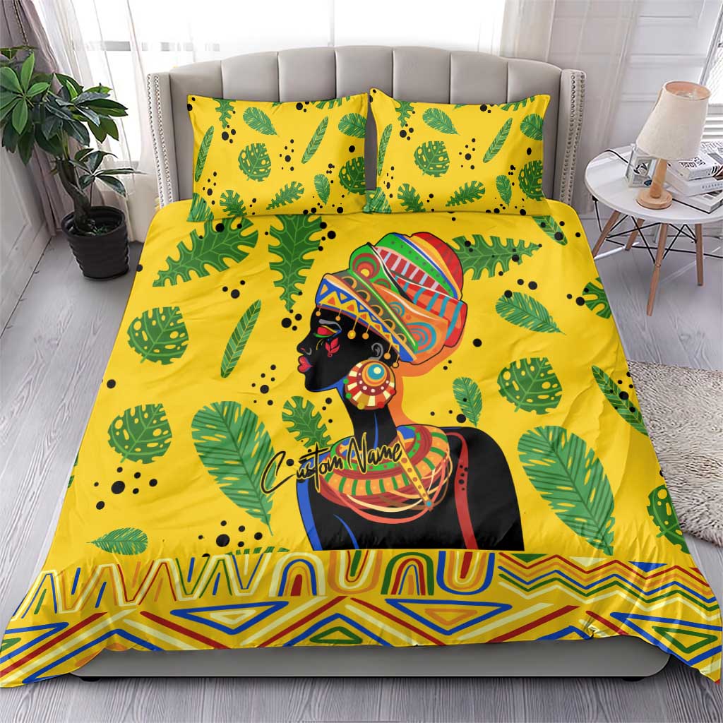 Personalized African Woman Bedding Set Tropical Style DT02