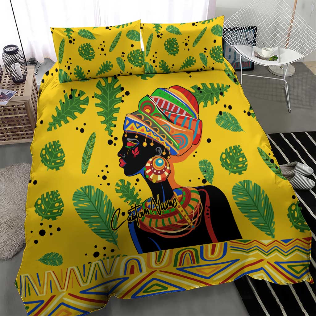 Personalized African Woman Bedding Set Tropical Style DT02