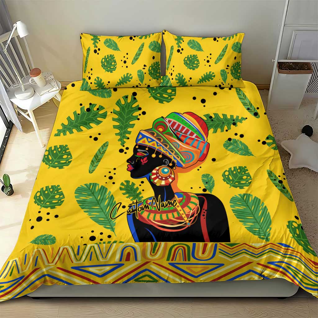 Personalized African Woman Bedding Set Tropical Style DT02