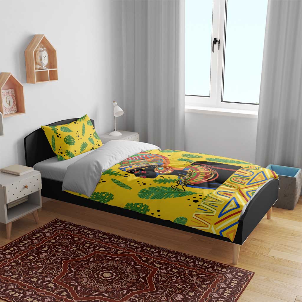 Personalized African Woman Bedding Set Tropical Style DT02