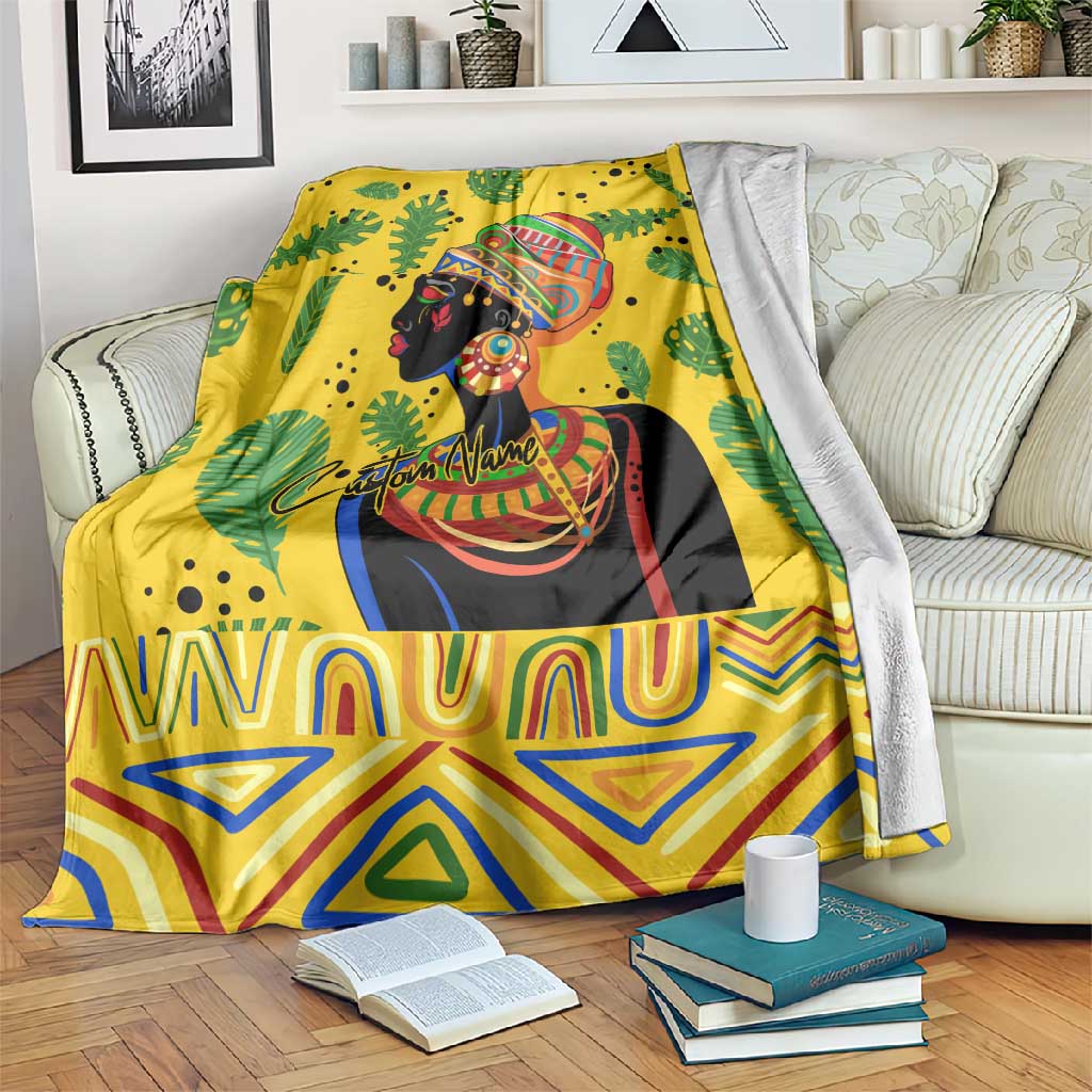 Personalized African Woman Blanket Tropical Style DT02