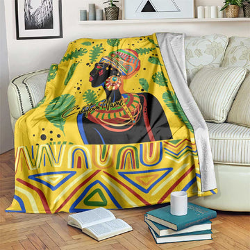 Personalized African Woman Blanket Tropical Style DT02