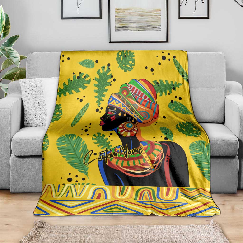 Personalized African Woman Blanket Tropical Style DT02