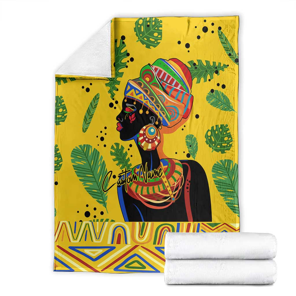 Personalized African Woman Blanket Tropical Style DT02