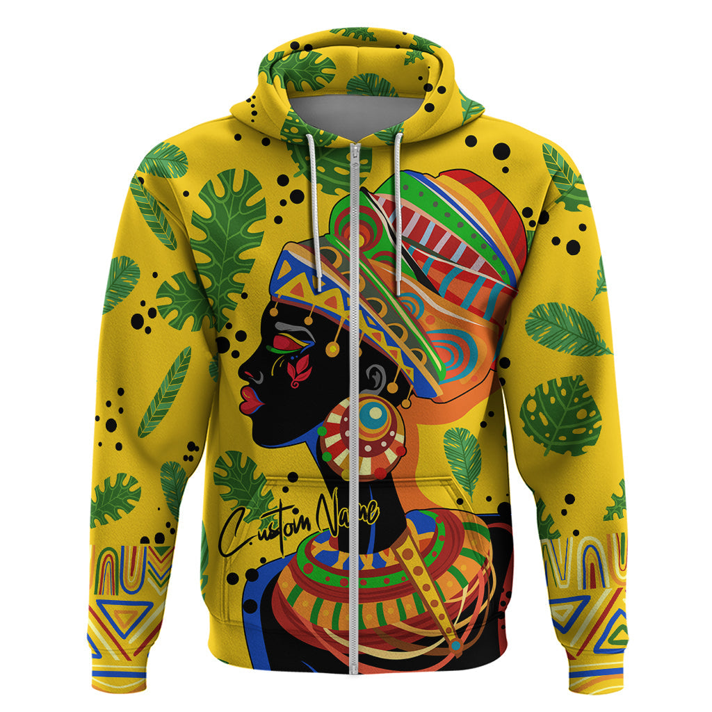 Personalized Africa Woman Hoodie Tropical Style DT02
