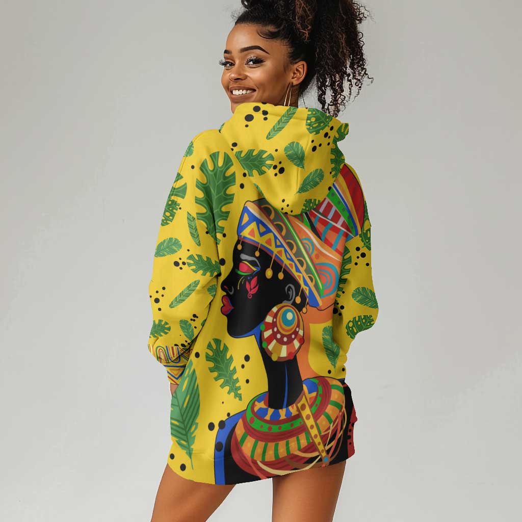 Personalized African Woman Hoodie Dress Tropical Style DT02