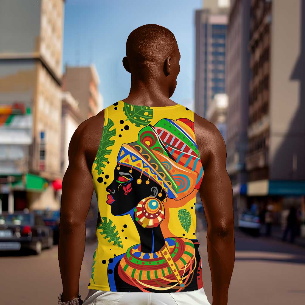 Personalized African Woman Men Tank Top Tropical Style DT02