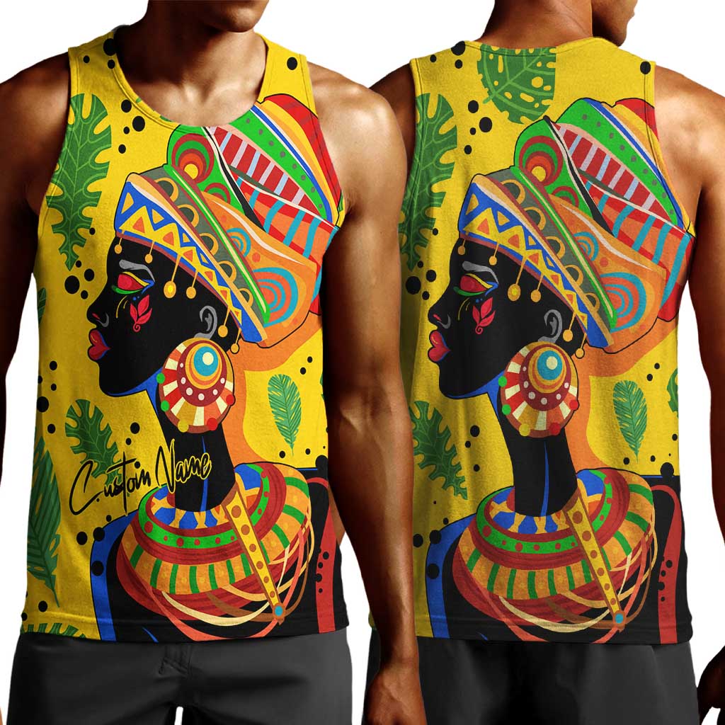 Personalized African Woman Men Tank Top Tropical Style DT02