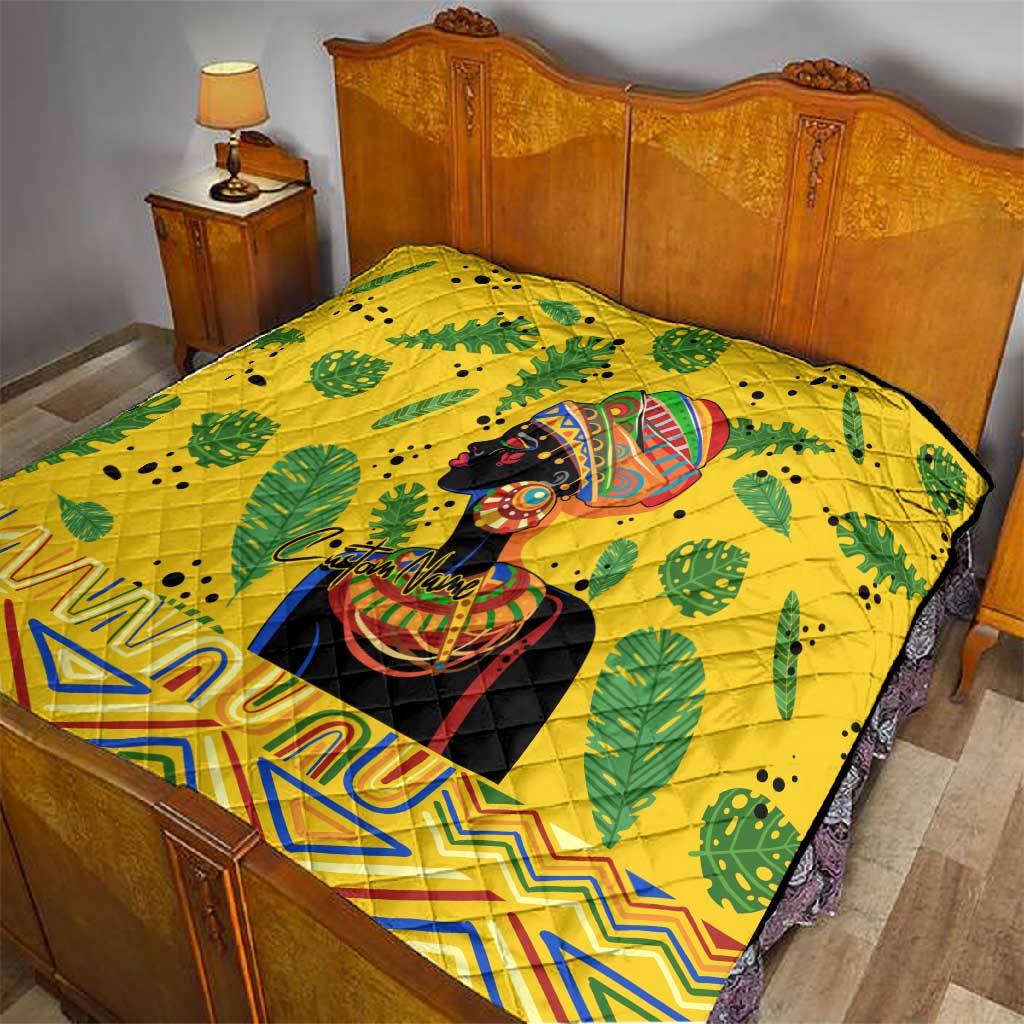 Personalized African Woman Quilt Tropical Style DT02