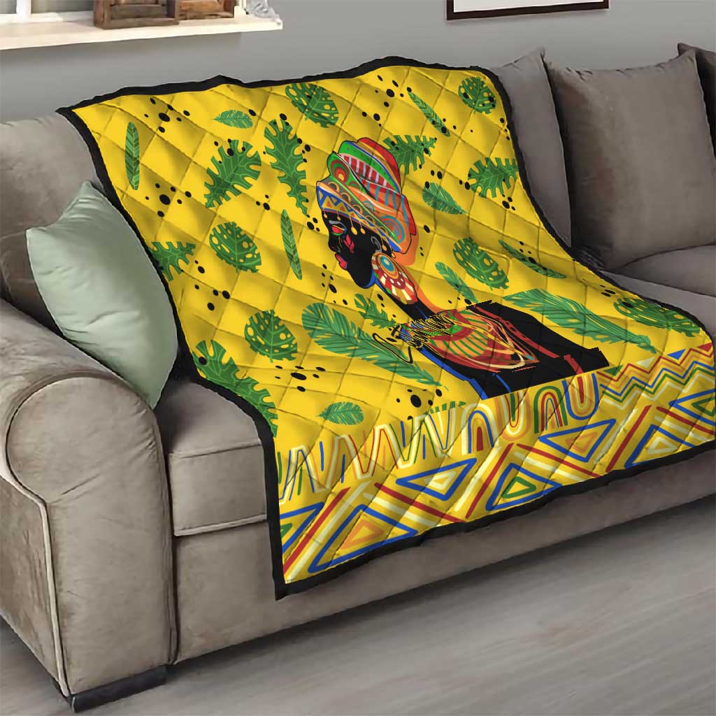 Personalized African Woman Quilt Tropical Style DT02