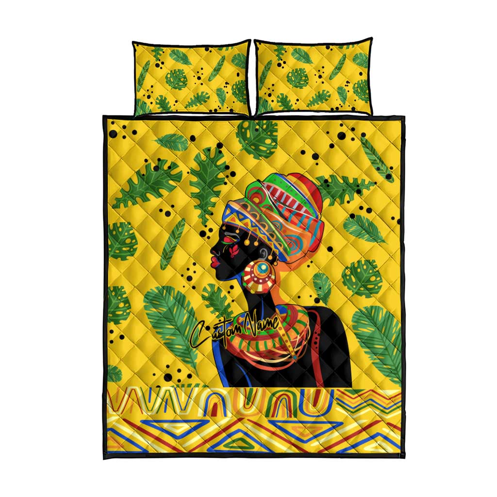 Personalized African Woman Quilt Bed Set Tropical Style DT02