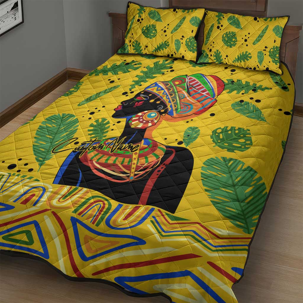 Personalized African Woman Quilt Bed Set Tropical Style DT02