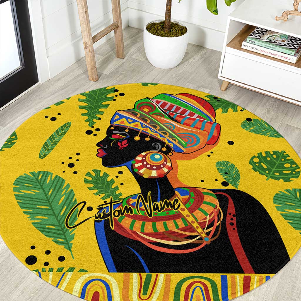 Personalized African Woman Round Carpet Tropical Style DT02