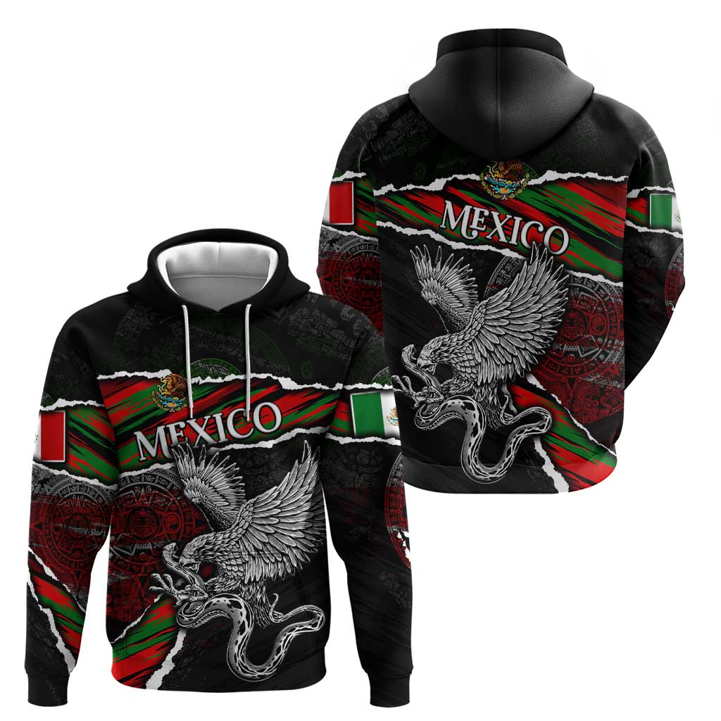 Eagle Snake Mexico Hoodie Aztec Sun Stone DT02