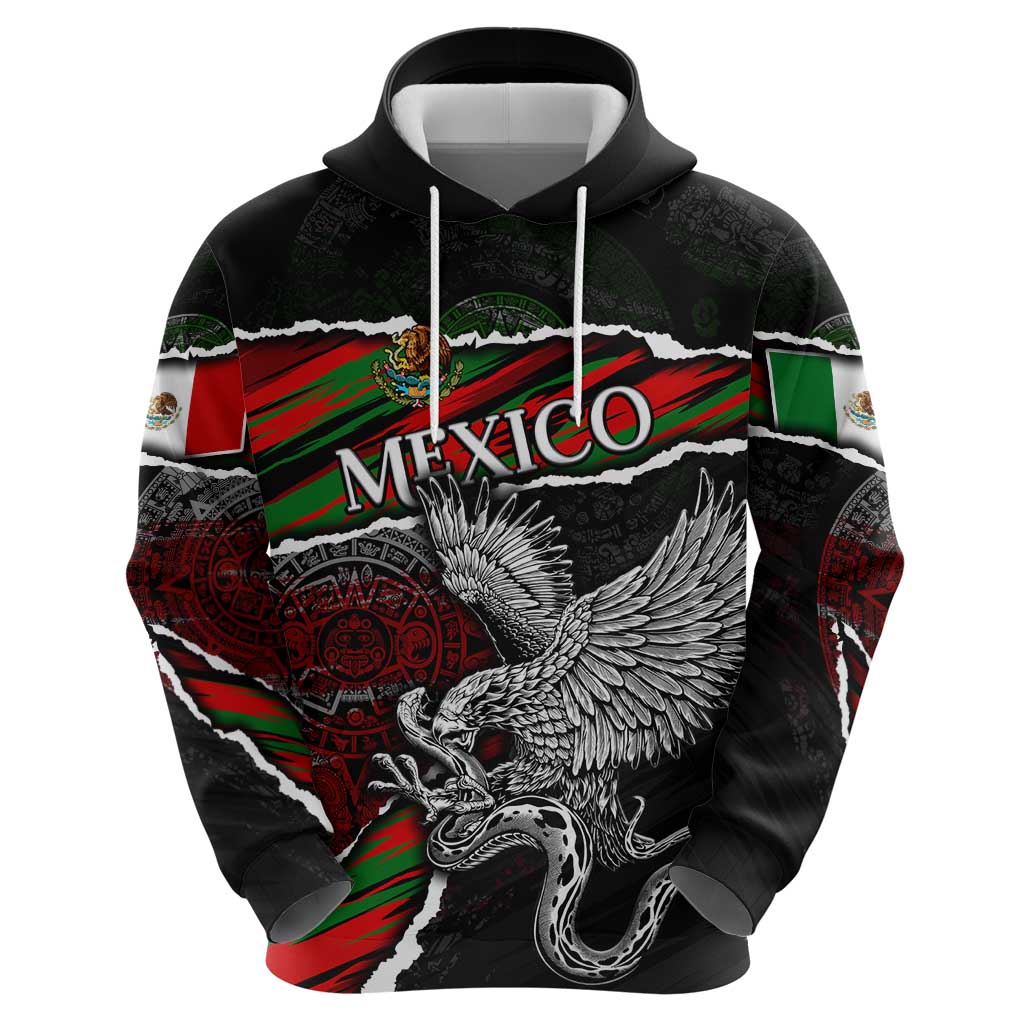 Eagle Snake Mexico Hoodie Aztec Sun Stone DT02