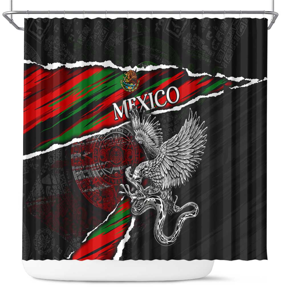 Eagle Snake Mexico Shower Curtain Aztec Sun Stone DT02
